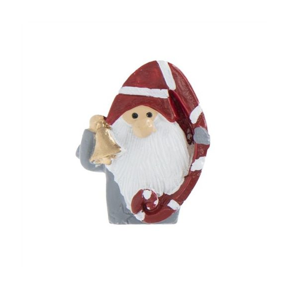 Manó csíkos sapkában öntapadós poly 3,4x2,6x0,8cm - Szürke S/6