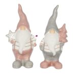   Manó álló fényes kerámia 10x7x21,5cm - Szürke,rózsaszín 2 féle