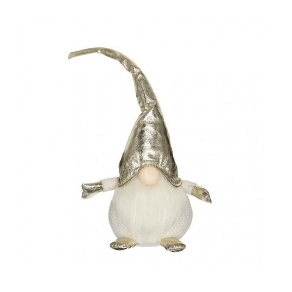 Manó álló textil 22,5x11,5x46cm - Arany, fehér