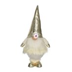 Manó álló textil 21,5x14,5x50cm - Arany, fehér