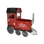 Mozdony tárolóval bádog 30x14x25 cm - Piros