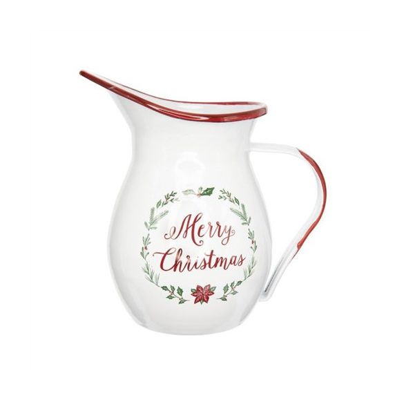 Kancsó Merry Christmas felirattal bádog 18x13x19cm