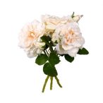 Rózsa selyemvirág csokor 36cm - Krém