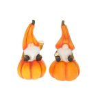 Manó tökkel ülő kerámia 13x13x25,5cm - 2féle