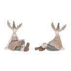 Szarvas sapkában ülő fiú, lány poly 7x3,5x7cm 2 féle