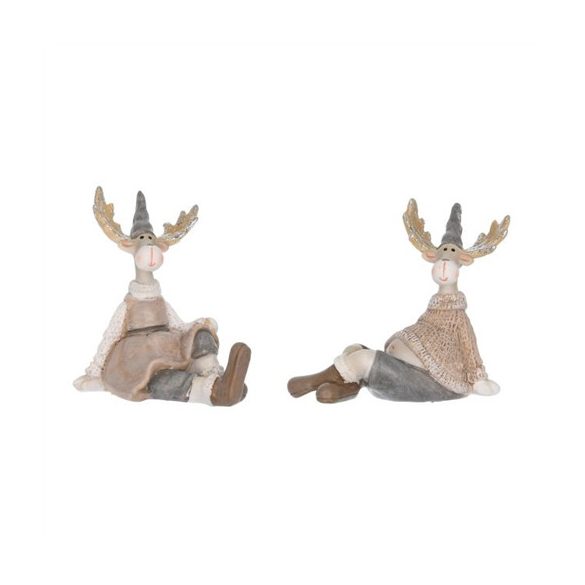 Szarvas sapkában ülő fiú, lány poly 7x3,5x7cm 2 féle