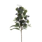 Ág betűzős leveles bogyókkal 60cm - Zöld