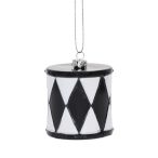 Dob akasztós műanyag 6x6x6cm - Fekete,fehér