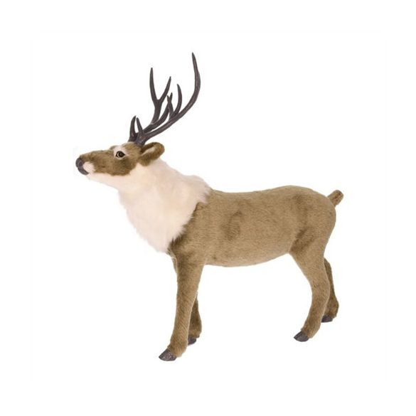 Szarvas álló műanyag/textil 51x21x49cm - Barna