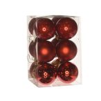 Műanyag gömb 6cm - Piros 3féle S/12