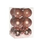 Műanyag gömb dobozban 6cm - Eperkrém 3féle S/12