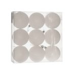Műanyag gömb dobozban 8cm glitteres - Fehér S/9