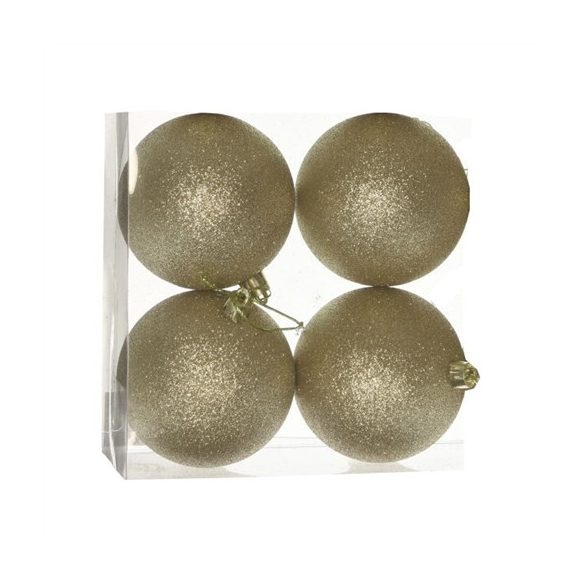 Műanyag gömb dobozban glitteres 10cm - Arany S/4