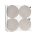 Műanyag gömb műanyag 10cm glitteres - Fehér S/4