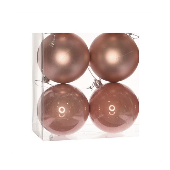 Műanyag gömb 10cm dobozban - Eperkrém 3féle S/4