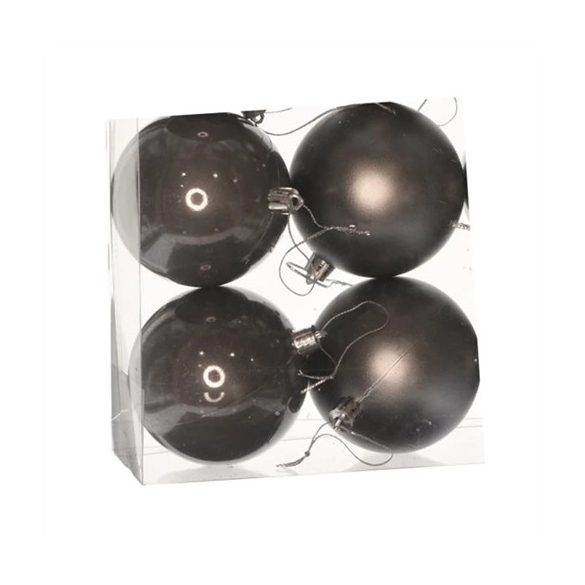 Műanyag gömb dobozban 10cm - Grafitszürke 3féle S/4