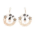   Akasztós dísz manóval "Merry Christmas" felirattal 20,2x22,6x1cm - 2féle