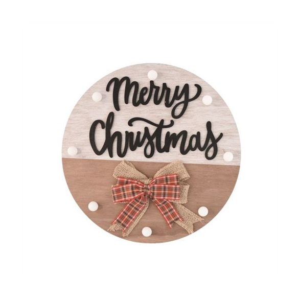 Falidísz "Merry Christmas" felirattal, LED-es 30x30x4cm