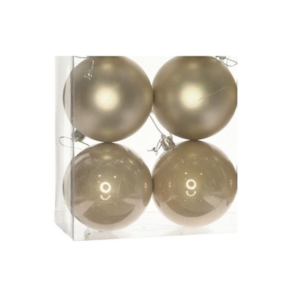 Műanyag gömb dobozban10cm - Arany Matt/fényes S/4