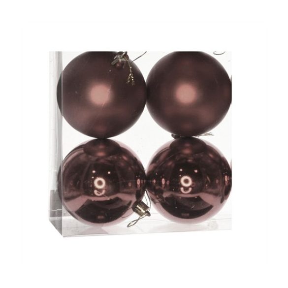 Műanyag gömb 10cm - Barna 3féle S/4