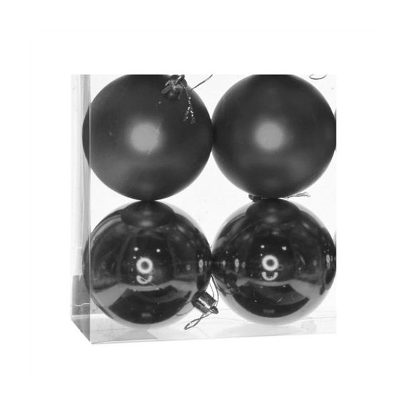 Gömb műanyag 10cm - Fekete 3féle S/4