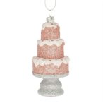 Háromszintes torta, akasztós 5,8x5,8x11,3cm - Rózsaszín