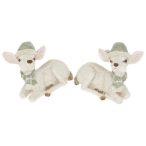   Szarvas sapkában, sállal fekvő, glitteres poly 4,6x2,7x3,5cm - 2féle