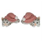 Cica sapkával 13x9,5x7,5cm poly - 2féle