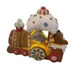 Vonat mézeskalács egérrel LED-es 18,5x10x15cm