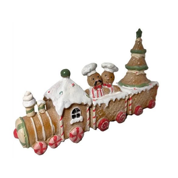 Vonat mézeskalács figurákkal poly 26,5x7x15cm