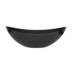 Csónak alakú kaspó műanyag 39x12x13cm - Fekete (M-es)
