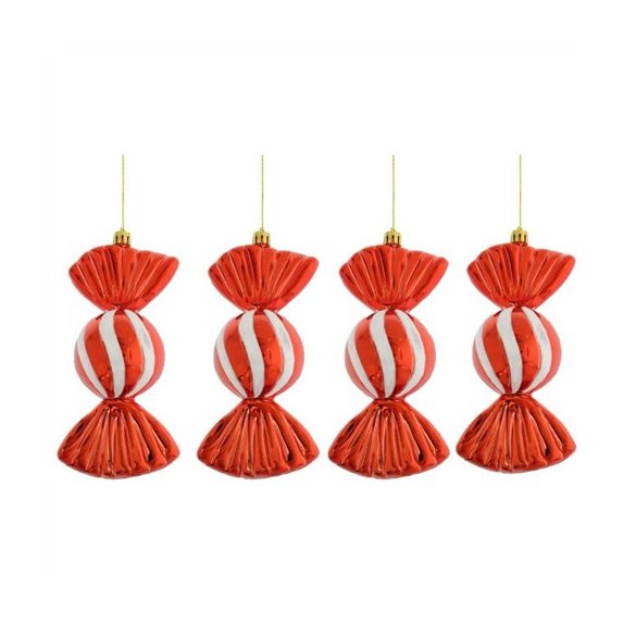 Cukorka akasztós műanyag16x8cm - Piros /DB