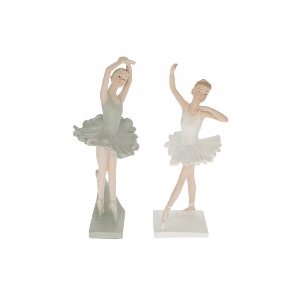 Balerina álló műanyag 10x9,5x23,5cm - Fehér 2féle