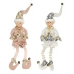 Manó kockás sapkában, lógólábú 18x10x72cm - 2féle