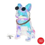   Bulldog szemüveggel, lánccal Led-es 39 cm műanyag (adapter nélkül)