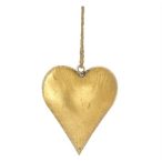 Szív fém akasztós 16x3,5x17cm - Antik arany