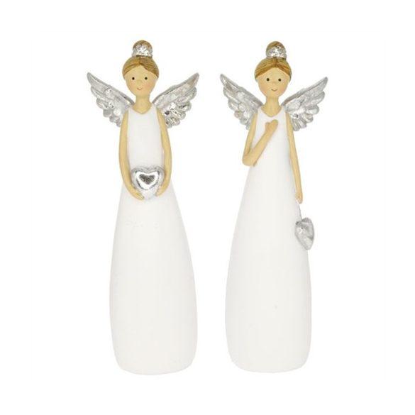 Angyal szívvel álló poly 7x4x21,5cm - 2féle