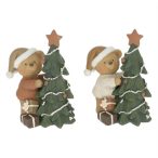 Maci fenyővel, ajándékkal 9x7x14cm - 2féle