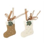 Karácsonyi zokni akasztós poly 6,5x2x8,5cm - 2féle