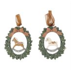 Koszorú hintalóval akasztós 7x1x9cm - 2féle