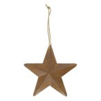 Csillag akasztós fém 10x2,5x10cm - Rozsdás