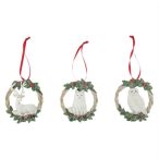 Koszorú állatokkal, akasztós poly 9,4x2,8x10,8cm - 3féle