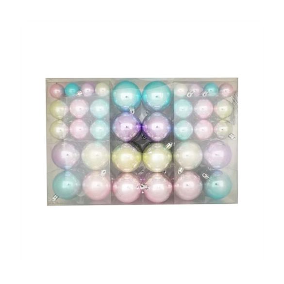 Műanyag gömb dobozban 3-4-6cm - Pasztel S/100