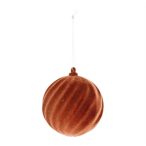 Műanyag gömb 8cm flokkolt - Barna