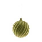 Műanyag gömb 10cm flokkolt - Olivazöld