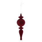 Karácsonyi dísz flokkolt, akasztós 21cm - Bordó