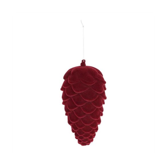 Toboz flokkolt, akasztós 19cm - Bordó