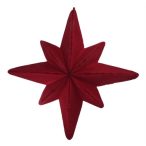 Csillag 8 ágú flokkolt, akasztós 48cm - Bordó