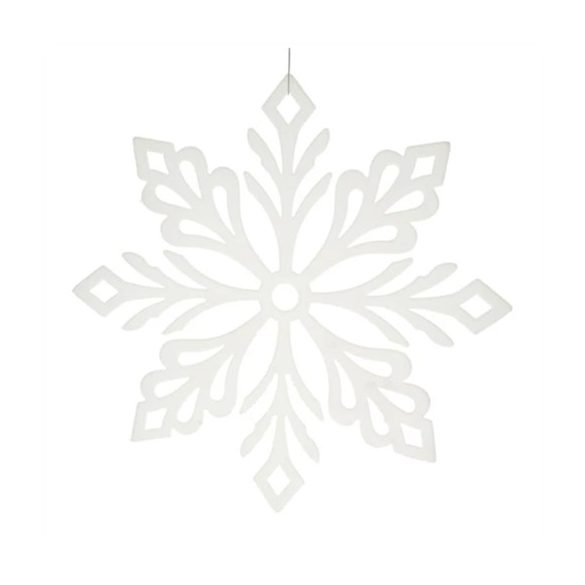 Hópehely flokkolt, akasztós 40,6cm - Fehér