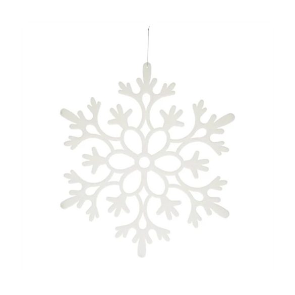 Hópehely flokkolt, akasztós 40,6cm - Fehér